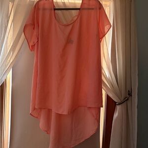 Torrid Coral Pink Sheer Blouse
